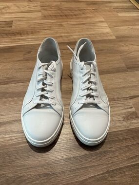 PAIGE White Men's Leather Low-Top Sneakers